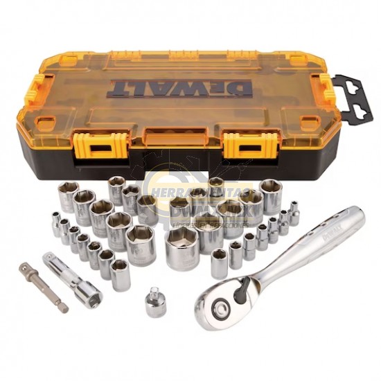 JUEGO DE LLAVES DE VASO, 34 PIEZAS DEWALT DWMT73804